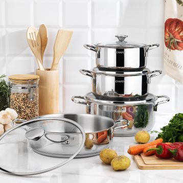 Schafer Steel Storm 8 Parça Inox Çelik Tencere Seti