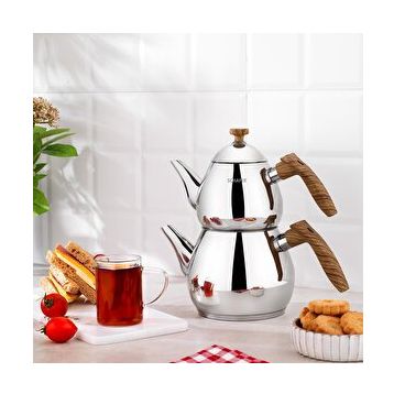 Schafer Tea Chef 1.5 lt Kahverengi 4 Parça Küçük Boy Çaydanlık Takımı
