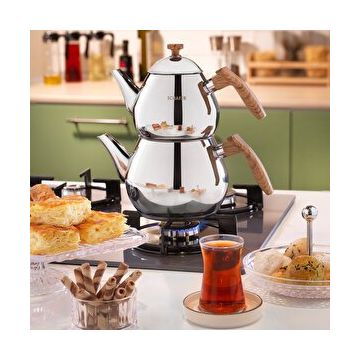 Schafer Tea Chef 2 lt Kahverengi 4 Parça Orta Boy Çaydanlık Takımı