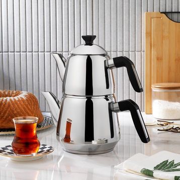 Schafer Teehaus 2.5 lt Siyah Çelik 4 Parça Çaydanlık Takımı