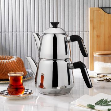 Schafer Teehaus 2.5 lt Siyah Çelik 4 Parça Çaydanlık Takımı