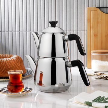 Schafer Teehaus 2.5 lt Siyah Çelik 4 Parça Çaydanlık Takımı