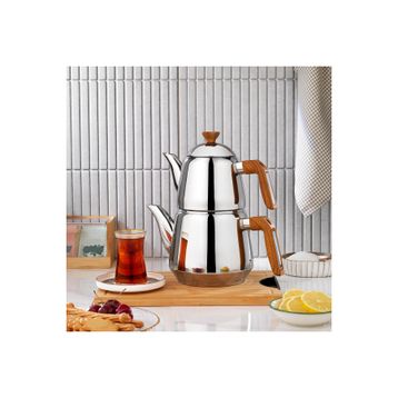 Schafer Teehaus 2 lt Kahverengi Çelik 4 Parça Çaydanlık Takımı