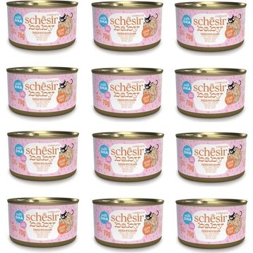 Schesir 12x70 gr Baby Cat Tavuklu ve Somonlu Yavru Kedi Konservesi