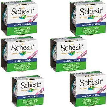 Schesir 6x85 gr Tavuklu ve Aloe Veralı Nature Yavru Kedi Yaş Maması