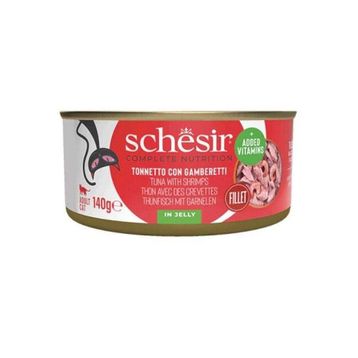 Schesir Jöle İçinde Ton Balığı İle Karidesli Yetişkin 140 gr Kedi Konservesi