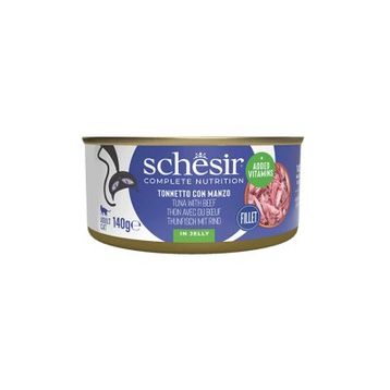 Schesir Jöle İçinde Ton Balığı ve Dana Etli Yetişkin 140 gr Kedi Konservesi