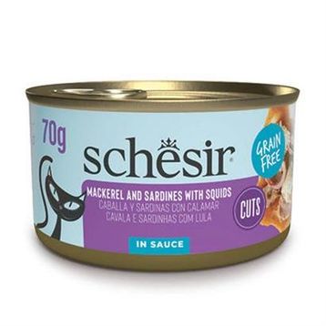 Schesir Sardalya ile Uskumrulu Sos İçinde 70 gr Kedi Konservesi