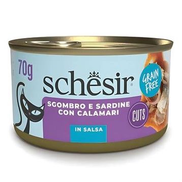 Schesir Sardalya ile Uskumrulu Sos İçinde 70 gr Kedi Konservesi