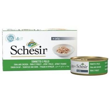 Schesir Ton Balığı ile Tavuklu Jöle İçinde Multipack 6x50 gr Kedi Konservesi