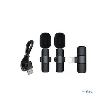 Schitec K9 Lightning Çift Kablosuz Wireless HD Siyah Yaka Mikrofonu