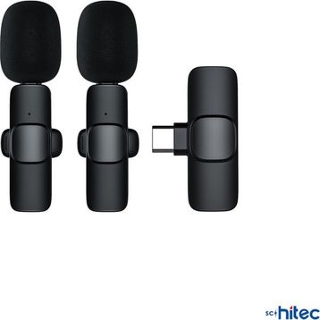 Schitec K9 Type-C Çift Kablosuz Wireless HD Siyah Yaka Mikrofonu
