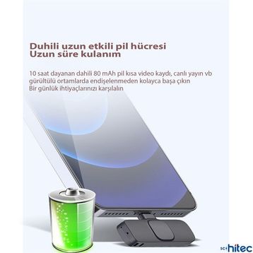 Schitec K9 Type-C Çift Kablosuz Wireless HD Siyah Yaka Mikrofonu
