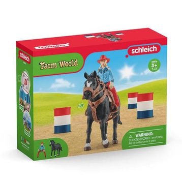 Schleich 42576 Kovboy Kız Ve Fıçılı At Yarışı