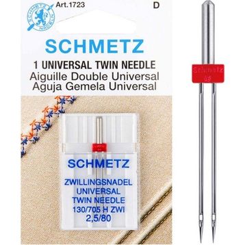 Schmetz 130/705 H ZWI 2.5/80 Ev Tipi Aile Dikiş Makinesi Çiftli Dikiş İğnesi