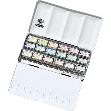 Schmincke 74318 Horadam Aquarell 18 X Tam Tablet Metal Kutu Artist Sulu Boya Seti
