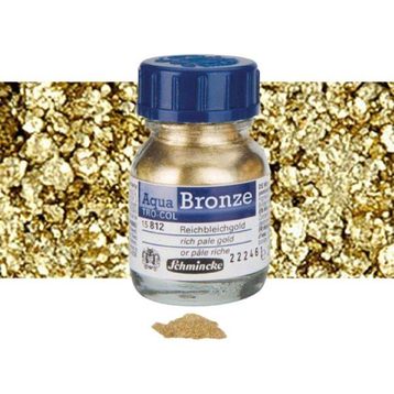 Schmincke 812 Aqua Bronze Yaldız Pigment 20 ml Rich Pale Gold Sulu Boya