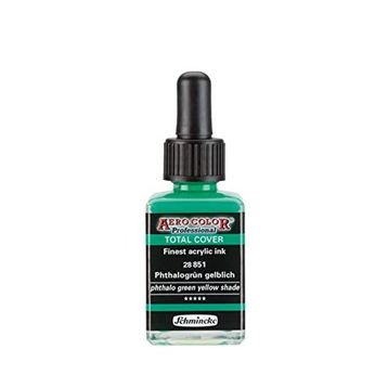 Schmincke Aero Color 851 Phthalo Green Yellow Shade 28 ml Akrilik Mürekkep