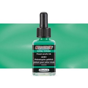 Schmincke Aero Color 851 Phthalo Green Yellow Shade 28 ml Akrilik Mürekkep