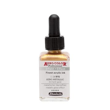Schmincke Aero Color 915 Metallic Brilliant Gold 28 ML Akrilik Mürekkep