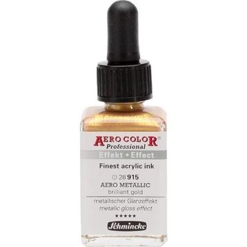 Schmincke Aero Color 915 Metallic Brilliant Gold 28 ML Akrilik Mürekkep