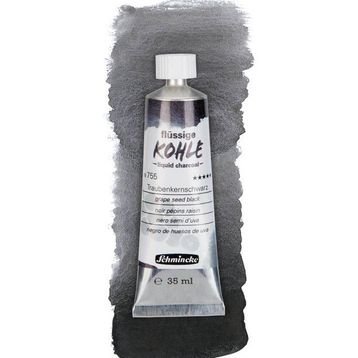 Schmincke Kohle Liquid Charcoal Sıvı Kömür 35 ml Grape Seed Black Füzen Kalem