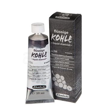 Schmincke Kohle Liquid Charcoal Sıvı Kömür 35 ml Grape Seed Black Füzen Kalem