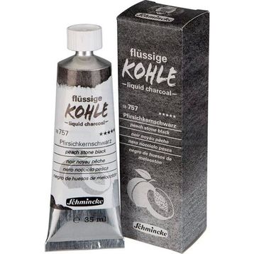 Schmincke Kohle Liquid Charcoal Sıvı Kömür 35 ml Peach Stone Black Füzen Kalem