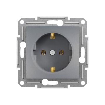 Schneider 3606480730405 Electric EPH2900162 Asfora Çelik Topraklı Priz Çerçevesiz