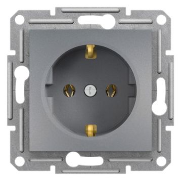 Schneider 3606480730405 Electric EPH2900162 Asfora Çelik Topraklı Priz Çerçevesiz