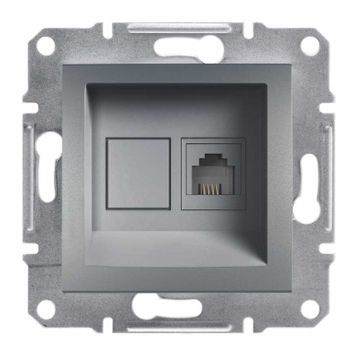 Schneider 3606480730597 EPH4100162 Asfora RJ11 Tek Çıkışlı Çelik Telefon Prizi Çerçevesiz