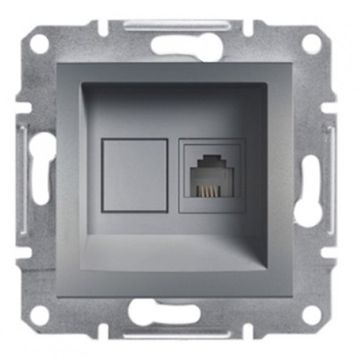 Schneider 3606480730597 EPH4100162 Asfora RJ11 Tek Çıkışlı Çelik Telefon Prizi Çerçevesiz