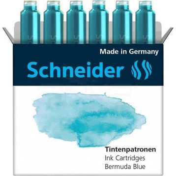 Schneider 4004675147592 166134 Tintenpatronen 6'lı Turkuaz Dolma Kalem Kartuşu