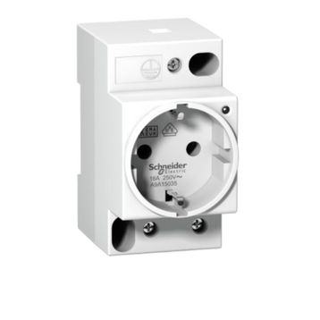 Schneider A9A15035 iPC 250V AC 2P+E 16A Alman Tipi DIN Soketi