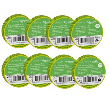 Schneider Electric 2420105-8 20 mt 19 mm 8 Adet Sarı Yeşil PVC İzolasyon Bandı