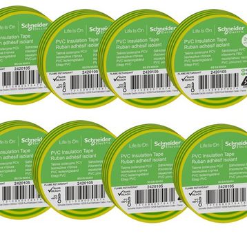 Schneider Electric 2420105-8 20 mt 19 mm 8 Adet Sarı Yeşil PVC İzolasyon Bandı