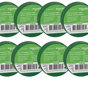 Schneider Electric 2420106-8 20 mt 19 mm 8 Adet Yeşil PVC İzolasyon Bandı