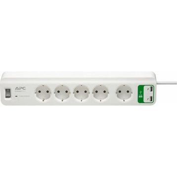 Schneider Electric APC 5V-2.4A Beyaz 2 USB Girişi Anahtar Özellikli 5'li Akım Korumalı Priz