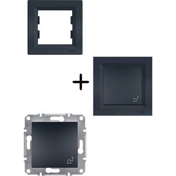 Schneider Electric EPH0800171 Asfora Plus Antrasit Zil Yaylı Çerçeveli Anahtar