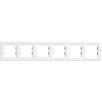 Schneider Electric EPH5800621 Asfora Beyaz 6lı Yatay Çerçeve