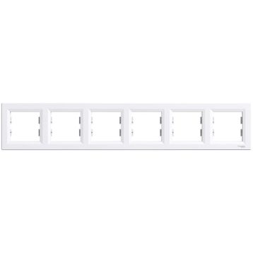 Schneider Electric EPH5800621 Asfora Beyaz 6lı Yatay Çerçeve