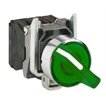 Schneider Electric XB4BK123B5 -Yeşil Işıklı Mandal Ø22 2 Konumlu Sabit 1Na+1Nk 24V Buton