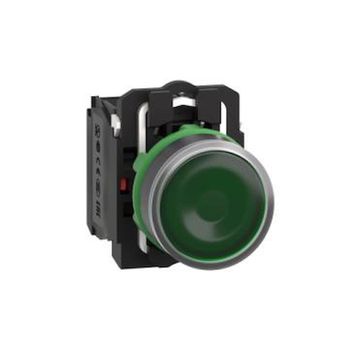 Schneider Electric XB5AW33M5 Yeşil Sıva Altı Işıklı Ø22 Yaylı Dönüş 1Na+1Nk 220...240V Buton
