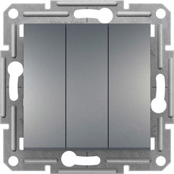 Schneider EPH2100162 Üçlü Çelik Çerçevesiz Anahtar