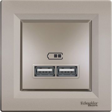 Schneider EPH2700269 2'li Asfora Bronz 2.1A Usb Priz