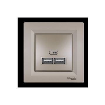 Schneider EPH2700269 2'li Asfora Bronz 2.1A Usb Priz