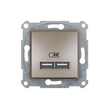 Schneider EPH2700269 2'li Asfora Bronz 2.1A Usb Priz