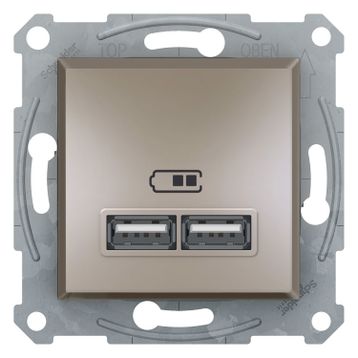 Schneider EPH2700269 2'li Asfora Bronz 2.1A Usb Priz