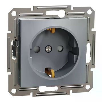 Schneider EPH2900262 Electric Asfora Çelik Çocuk Korumalı Topraklı Priz