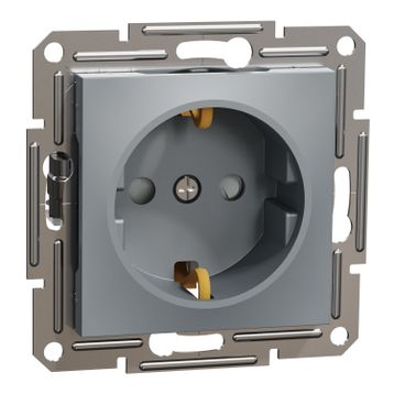 Schneider EPH2900262 Electric Asfora Çelik Çocuk Korumalı Topraklı Priz